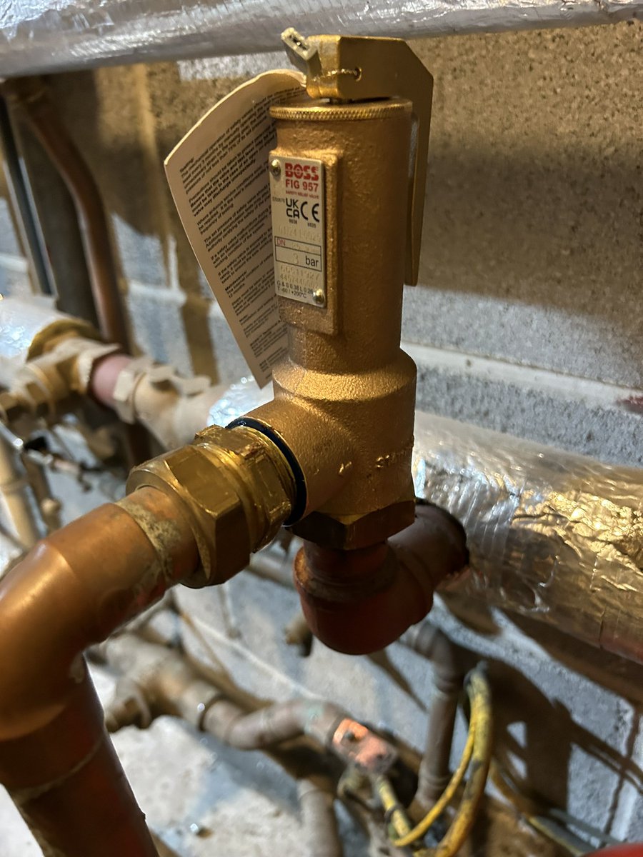 New 3 bar pressure relief valve installed in Llanelli