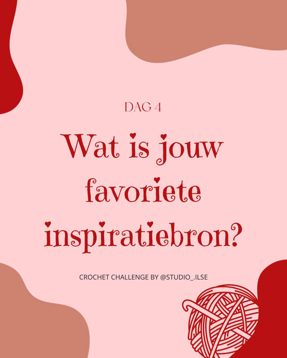 Oeh, wat een leuke vraag weer! 

Ik moet zeggen dat ik niet 1 inspiratiebron heb. Ik ben veel online, vooral om in contact te zijn met klanten. Hierbij verzint het zogenaamde algoritme mij te overspoelen met haak-producten, projecten, voorbeelden, ideeën, noem maar op.