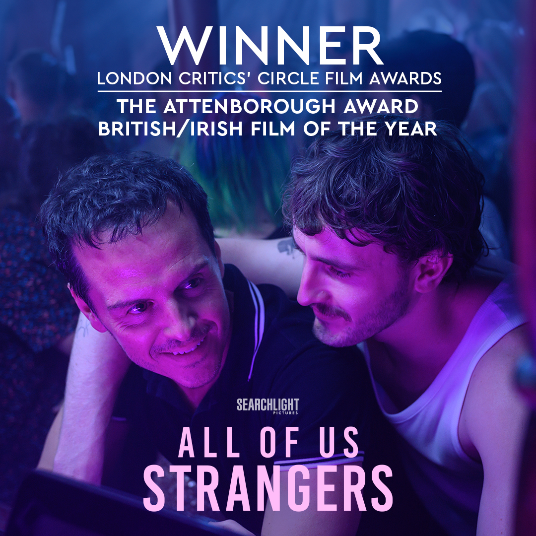 ALL OF US STRANGERS has won the Attenborough Award for British/Irish Film of the Year at the London Critics’ Circle Film Awards! #AllofUsStrangers #LondonCritics