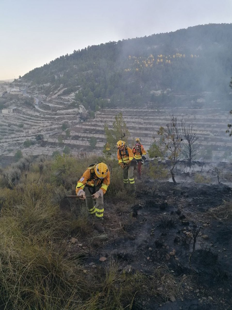 112rmurcia's tweet photo. Efectivos del PLAN INFOMUR han Estabilizado un incendio forestal en el Cerro de San Jorge a 300 metros del Castillo en #Moratalla https://t.co/T74g0xbgxt https://t.co/3fh4P0TUin