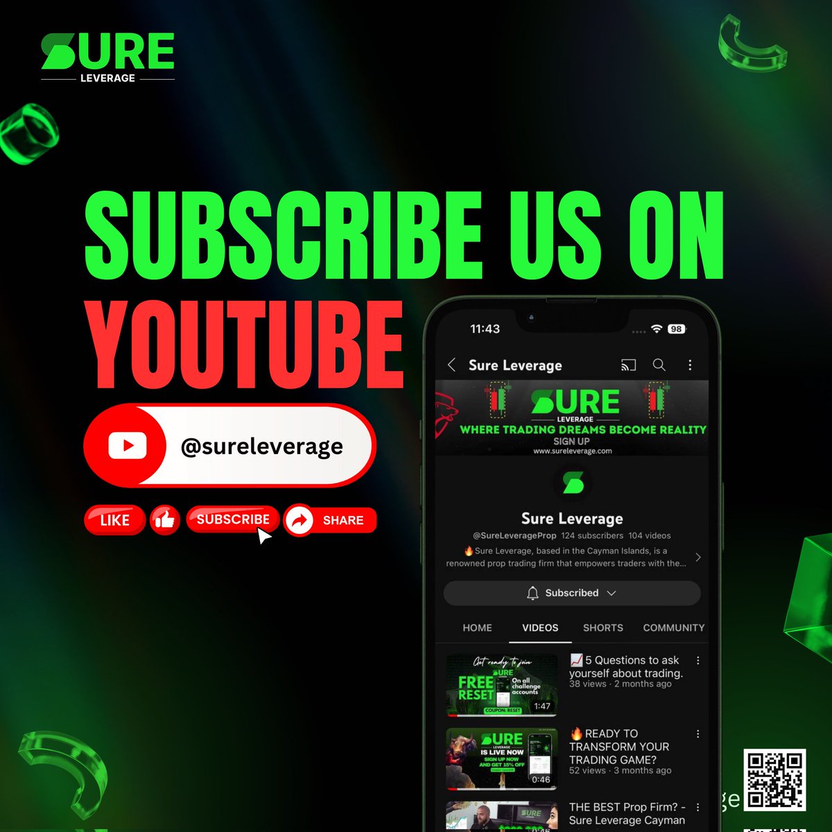 🔔SUBSCRIBE US ON YOUTUBE!
youtube.com/@SureLeverageP…

#propfirm #proptrading #forex #investing #trade #asia #usa #india #canada #trading #propfirmtrader #growyourown #makemoneyonlinenow #sureleverage #earnonline #growyourown #usa #caymanislands
#propfirm #proptrading #forex