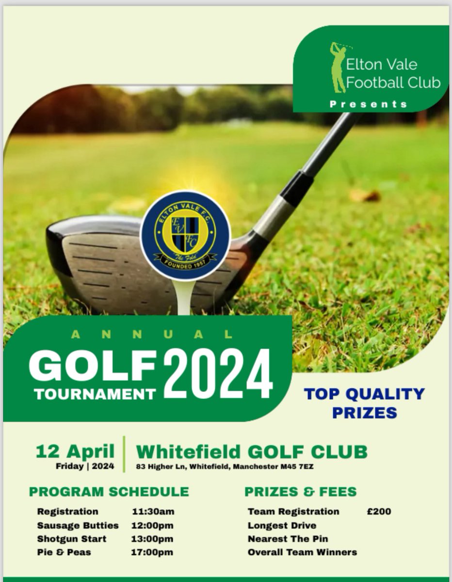 EltonValeFC's tweet photo. Only a couple of spaces left ⛳️ 

Please get in touch if you wish to come down 🏌️‍♂️🏌️‍♀️ https://t.co/QZhMohvd0o