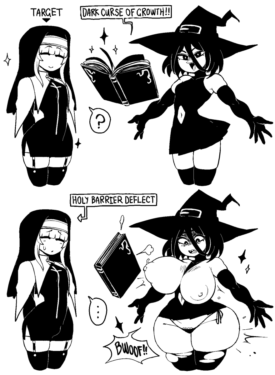 Black magic witch learns about spell deflection the hard way = x= 