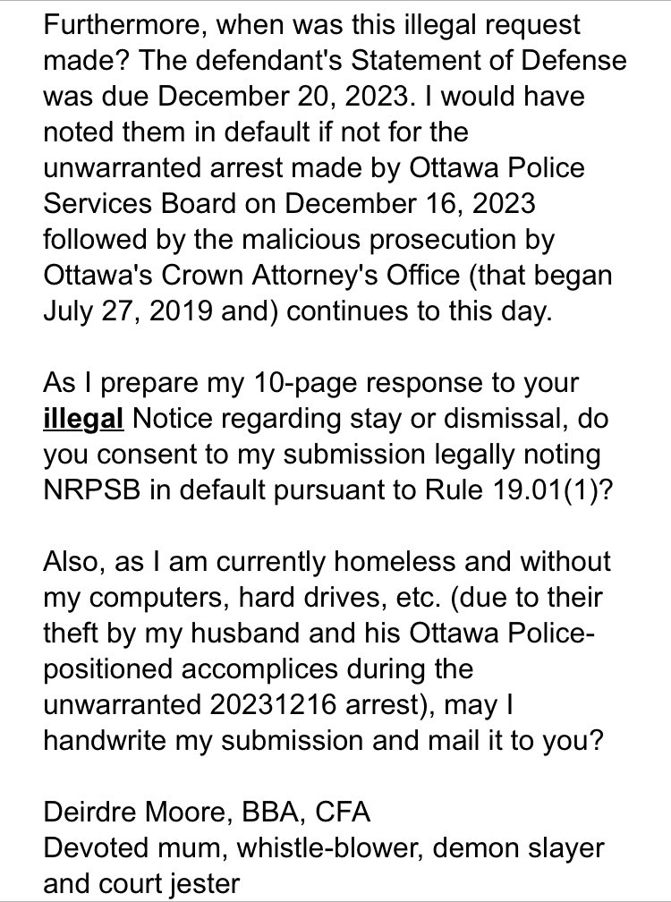 CaeJak's tweet photo. @SprouleSue @LauraFougere @SchneiderCoop @BookOfRevelatio @niagarahealth @OttawaPolice @mmkarimjee @BarelyBook @MattMcInnis6 @CASO_SAEO @_MarkSutcliffe @GailYentaBeck @OVS_SVO @OCTEVAW @BLGLaw @NelliganLaw @GRLLP @McCarthyStudent @Royal_College @rcpsych @TheRoyalMHC @OttawaHospital @OttawaU @uOPsychiatry @NoogaJack @uOttawa @AccredCanada @CMHAOttawa @MHCC_ @RobJamesMcKenna @pfizer @AstraZeneca @DanaMetcalfe5 @Communityguy2_ @shibby3235 @maureensmith232 @baimo_momo @moringaottawa @Patriotfarmer69 @sco0psmcgoo @diamondindarust @LISA_BluEyed_RN @Fordy8173 @SylviaJonesMPP @MichaelBuble @douglasdowney @Alanis @ottawacity 20240204 1315
Back in #SAQOTU #Legal today,
it seems the first order of business is to expose ANOTHER group of
court-positioned career criminals
who harbour crime committed by law enforcement in #Ontario
via @NiagRegPolice
https://t.co/L0Mqmouegu
What. A. Racket.
#PleaseMove https://t.co/2U60MZMsg0