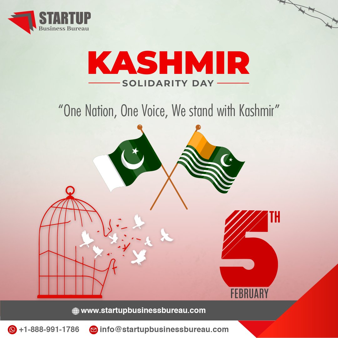Harmony echoes louder than division! 🌐🤲 This Kashmir Solidarity Day, let's unite for peace, justice, and a brighter future. 🕊️❤️

#startupbusinessbureau #business #Kashmir #KashmirDay