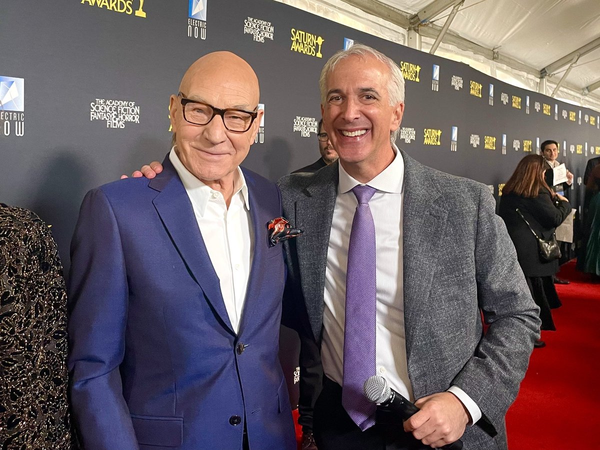 Had an ABSOLUTE BLAST hosting the LIVE RED CARPET PRESHOW for the 51ST SATURN AWARDS on the ELECTRIC NOW APP, where I interviewed a ton of STAR TREK actors, including SIR PATRICK STEWART! I was in STAR TREK HEAVEN! 🖖🖖