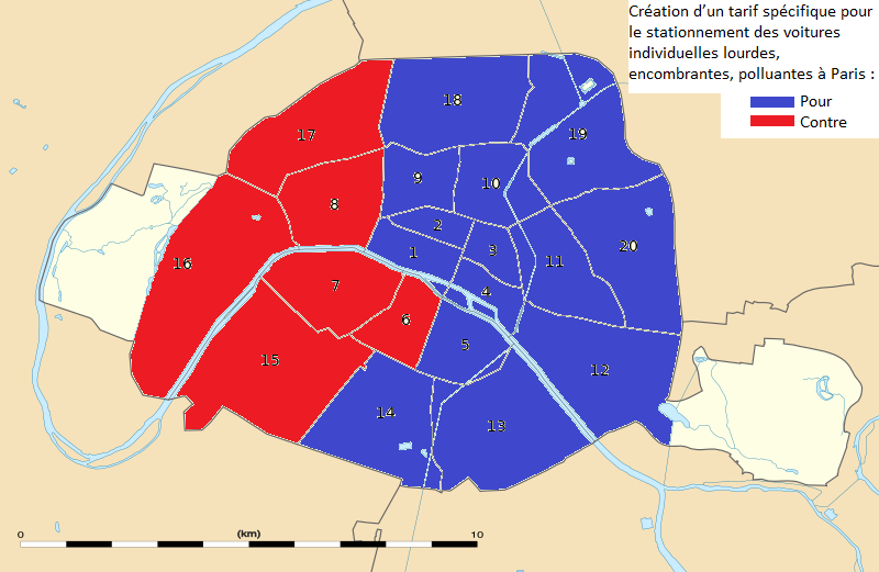 PhileasGatsby's tweet photo. Carte du résultat de la votation pour un tarif stationnement spécifique des voitures lourdes.
VS
Carte des bords politiques aux dernières municipales.

La "droite bagnolarde" n'aura jamais aussi bien porté son nom.
#DroiteSUV #SUV #Paris https://t.co/gpJwlifwoX