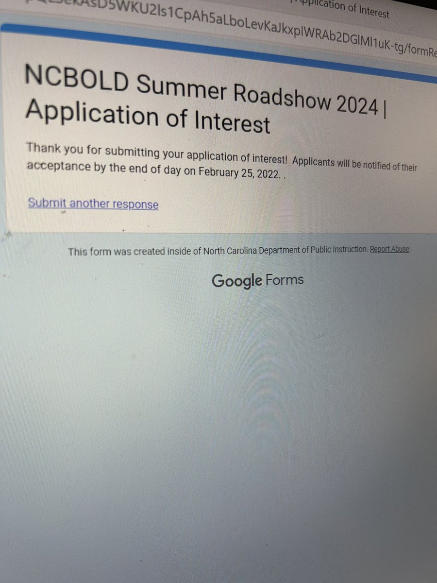 Submitted my application of Interest to be a part of the greatest Professional development Roadshow… #NCBOLD . If you haven’t been, you have to go THIS summer. Best decision to transform your teaching. #NCISTE