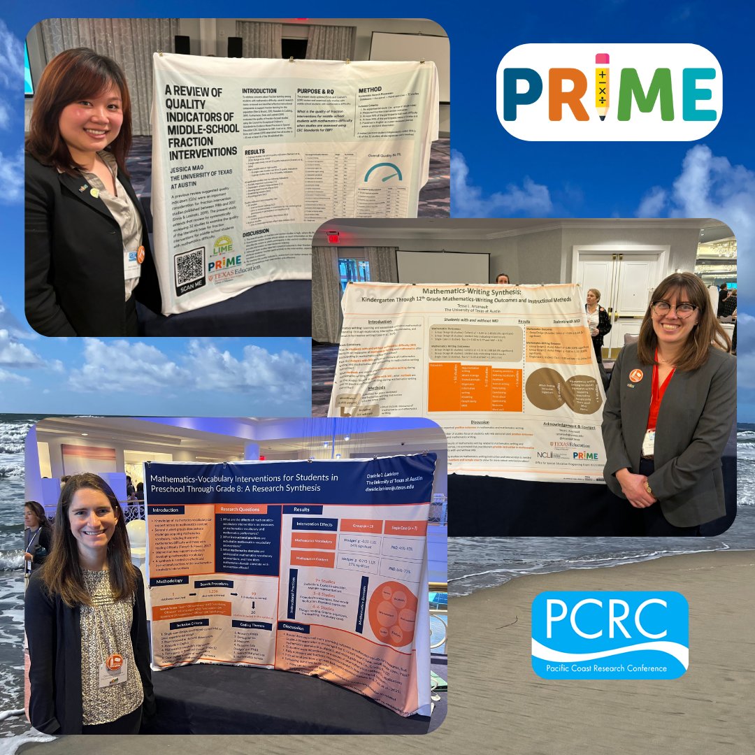 sarahpowellphd's tweet image. What a busy week at #PCRC2024. The #PRIMETeam shared research on everything from early numeracy to algebra! @Dr_SGKing @mackennallama @SyedaSharji @jessmao7 @ArsenaultTessa @DanielleLariv