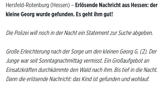 mikirede's tweet photo. #Junge (2) war im #Wald verschwundenSie haben #Georg gefunden! Es geht ihm gut. #Oberellenbach #Nordhessen #Rotenburg an Fulda. #Kind #Alheim https://t.co/pURkjDTY5T