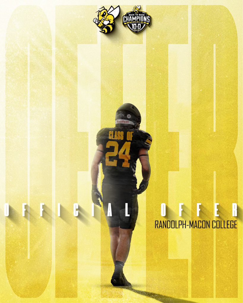 After a great visit and call with coach Arruza, I’m grateful to have received a roster spot from the ODAC champs @RMCfootball! @WoodsonFB