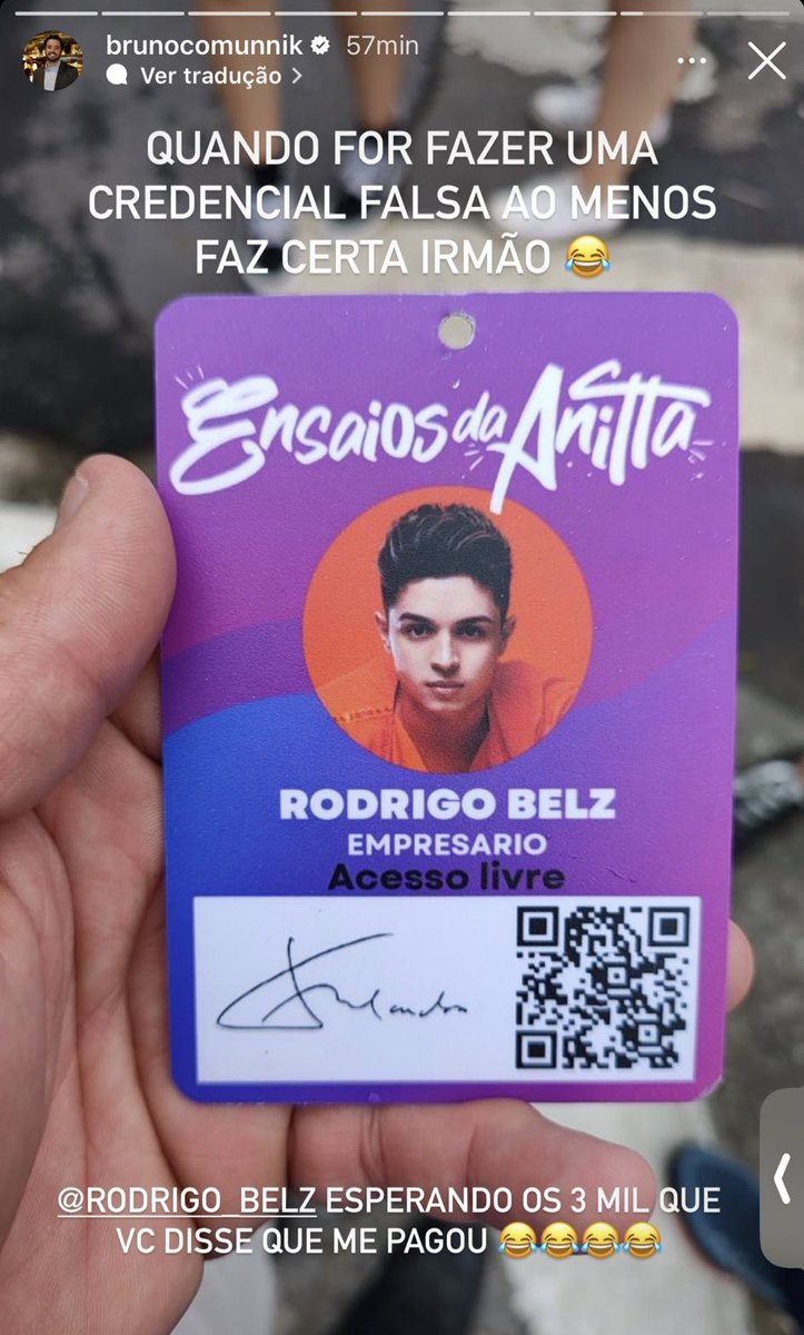 eurodgo's tweet photo. a yag que foi para vários ensaios da anitta com uma credencial FAKE

vem entender a trambicagem, segue o fio 🧶 https://t.co/azAu6KmUiI