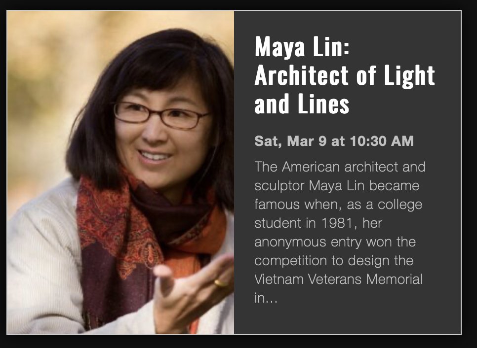 JeanneWHarvey's tweet photo. Just learned about an upcoming family event at NYC #SkyscraperMuseum featuring our #MayaLin biography! Children will use themes of nature & world peace & create collages of their own, envisioning landscapes they would want to design someday! 🌟Learn more: https://t.co/EIbPww7QxZ https://t.co/Hl9ydJmXLJ