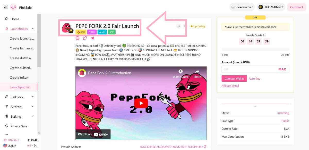 pinkecosystem's tweet photo. 🔥Congratulations to the PEPE FORK 2.0 team on successfully obtaining their #Safu badge.

👉 The only way to obtain a Safu badge on Pinksale is to work with one of our trusted Safu developers!

🚀 Check them out below:

https://t.co/6ODY8DvwXP

#BSC #BNB #BTC https://t.co/4JnpQ7jBuI