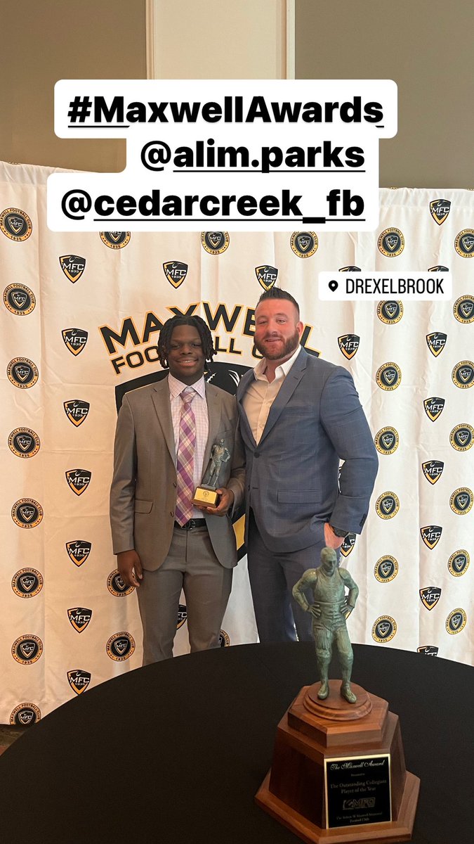 So proud and happy for you Son! What a huge honor and achievement💯 continue to be you! You are making @MParks31 and I so very proud! We love you! @AlimParks @cedar_football @MaxwellFootball