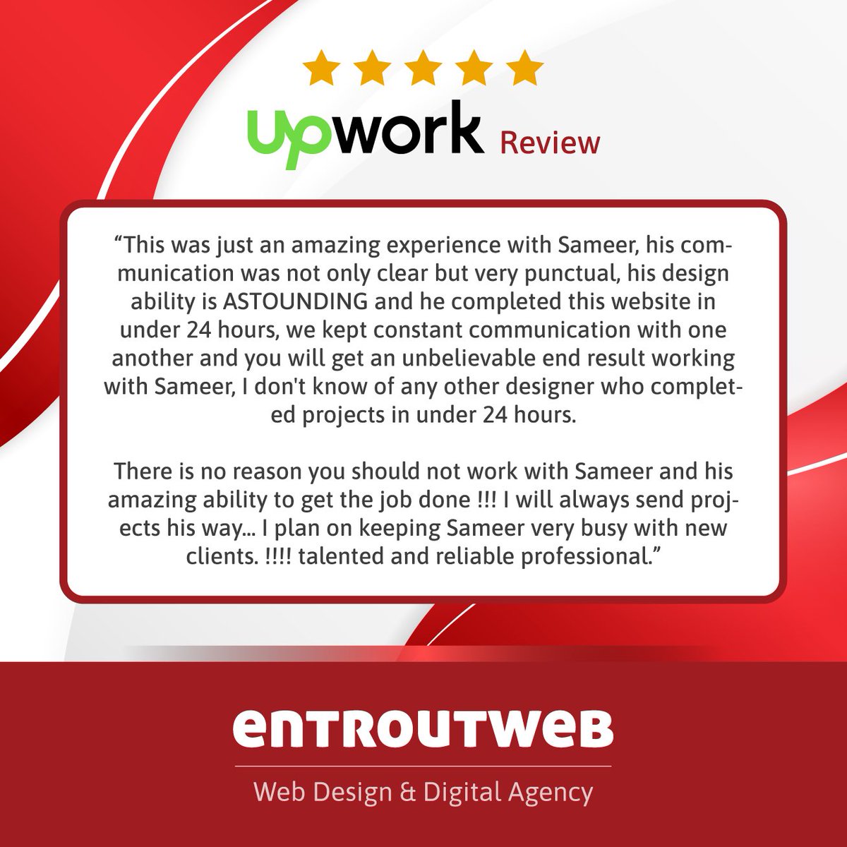 EntroutWeb's tweet photo. Excited to showcase our latest client success story from Upwork! 🌟 See how our tailored digital solutions propelled their business forward. 🚀🌐

https://t.co/TkL4SLRZwo

#UpworkSuccess #ClientTestimonial #EntroutWeb #SMBGrowth #DigitalSolutions https://t.co/js8zDqIntu