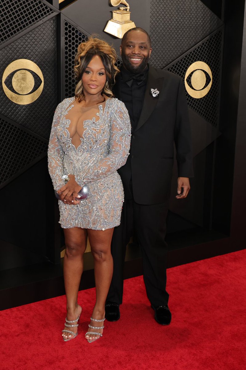 Killer Mike on the #GRAMMYs red carpet with his wife Shana.