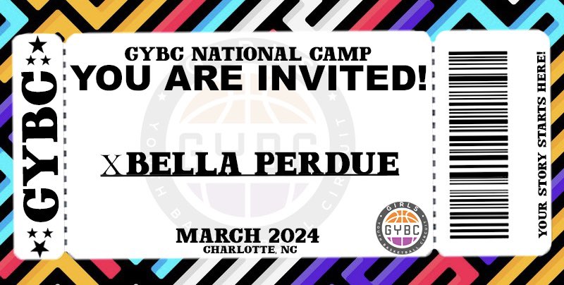 Class of 2029 West Virginia Crossover (WV) Bella Perdue has been INVITED to the GYBC National Camp.