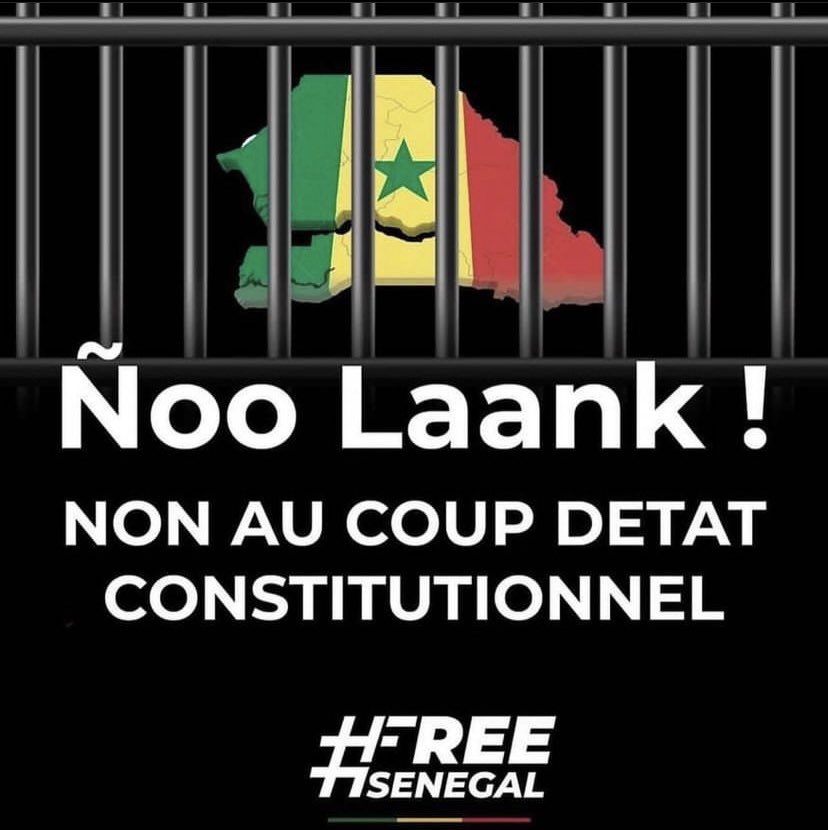 SeckiiPro's tweet photo. Je me disais que ça sera un vieux rêve tout ça et les Sénégalais qu'ils soient avec ou contre le pouvoir auront le droit de choisir leur président et là vous nous avez ôté de ce droit de vote.
Les Sénégalais demandent qu'une seule chose: Le Respect du Calendrier Républicain.
🇸🇳🇸🇳 https://t.co/Xp2V6MEhqk