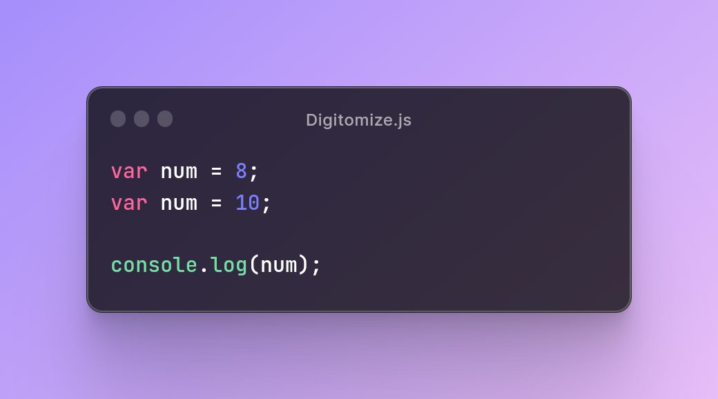 digitomize's tweet photo. What will be the output of the following javascript code? 
This one is easy and tricky 😉 . https://t.co/1fVPBsQ77Y