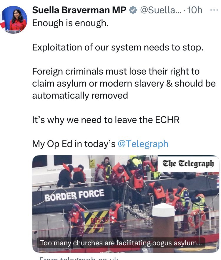 nazirafzal's tweet photo. It’s extraordinary that former Home Secretaries Patel &amp; Braverman resort to writing articles when they had the POWER to do what they say they need to do

I don’t remember a single boat before Brexit &amp; I remember they’ve been in Govt for 14 years https://t.co/hmsNWpRIvA