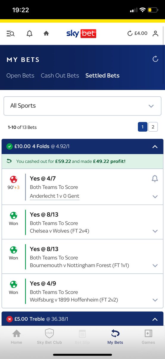 ReganNeilMid's tweet photo. @BadManBetting It let me cash out 🤷 https://t.co/m3BOc4b9XD
