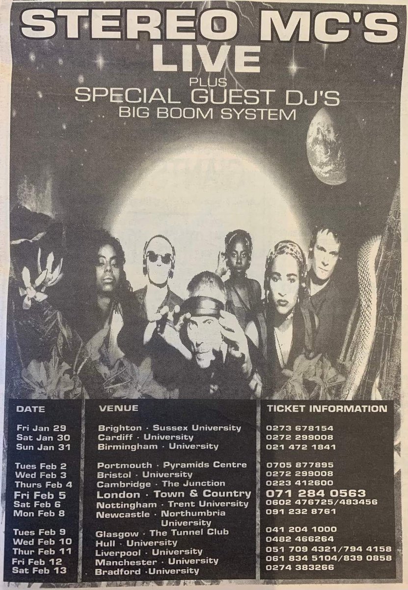 This week in 1993 @StereoMcs_Rob_b were out on their UK tour....