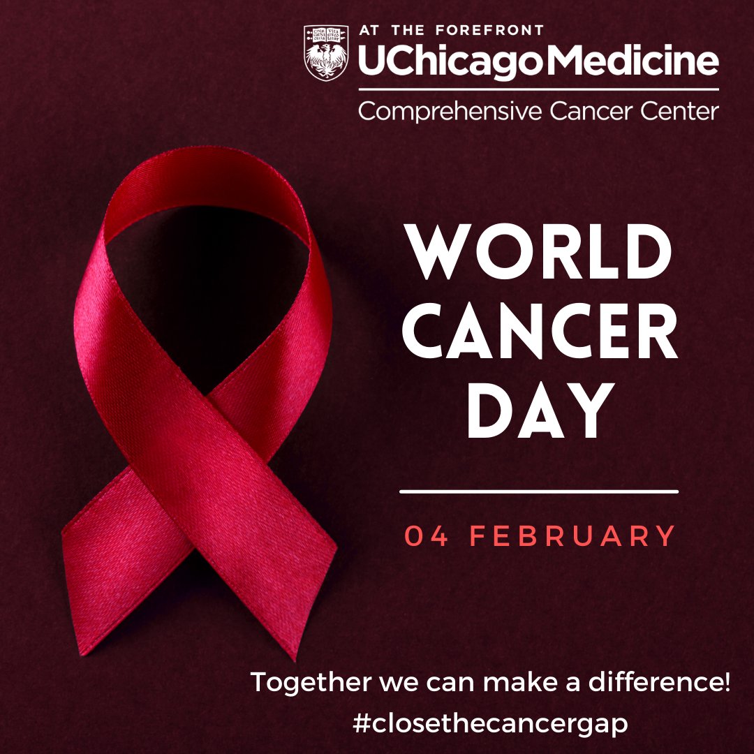 On this #WorldCancerDay, join us on the fight to #ClosetheCancerGap! Every person deserves a fair chance in the battle against cancer. Stand with us for equity and hope! #EquityInHealth #Disparities @UCCancerCenter @UChicagoBreast @UChicagoRadonc @UChicagoHemOnc