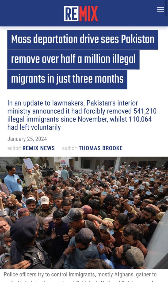 Nosoyheimdall's tweet photo. Pakistán deportó a más de 500000 inmigrantes en 3 meses y 100K se marcharon voluntariamente.

Pero Europa, siendo 1er mundo, no puede porque patatas. https://t.co/GSHfl0qrbx