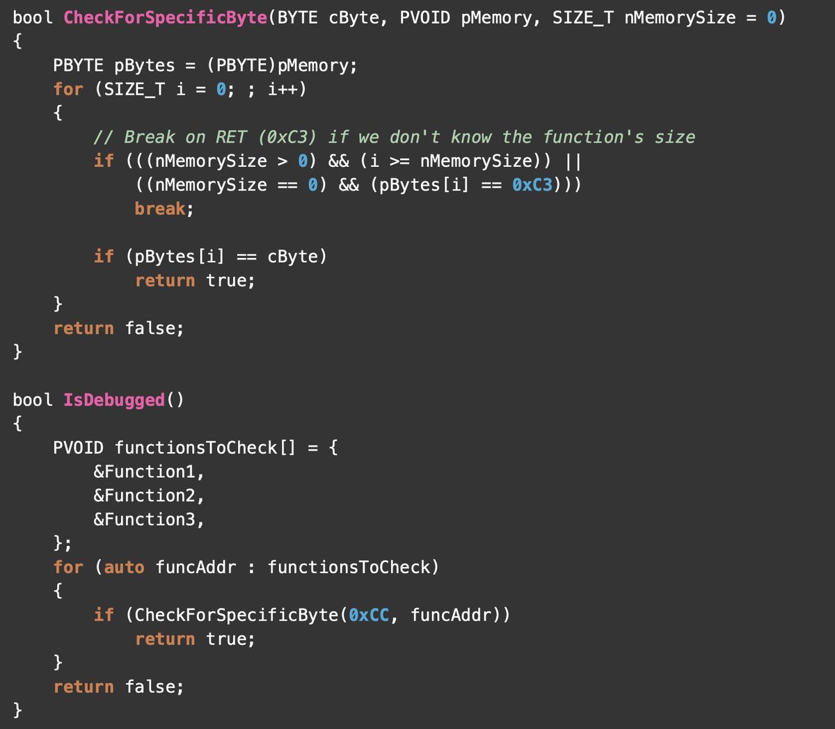 0xor0ne's tweet image. Great collection of anti debugging techniques by @_CPResearch_
anti-debug.checkpoint.com
#malware #infosec