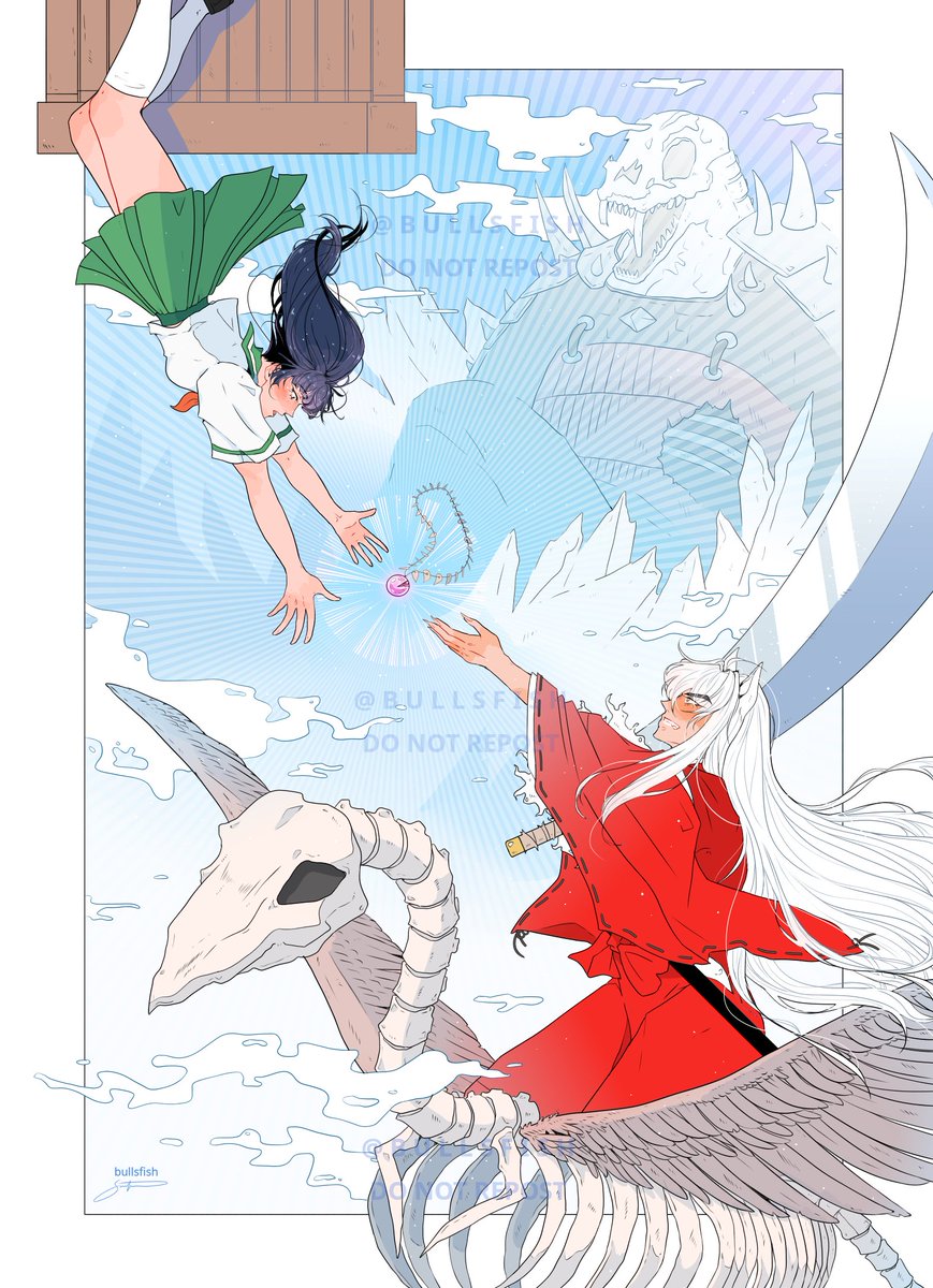 Kagome and Inuyasha. 1/2 of my pieces for the @DaiyokaiDeck project which unfortunately went on permanent hiatus. Look forward to my second piece soon!