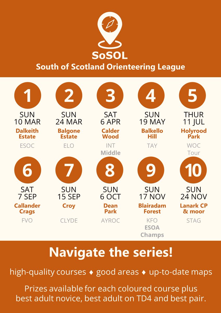 Upcoming 2024 South of Scotland league series dates !