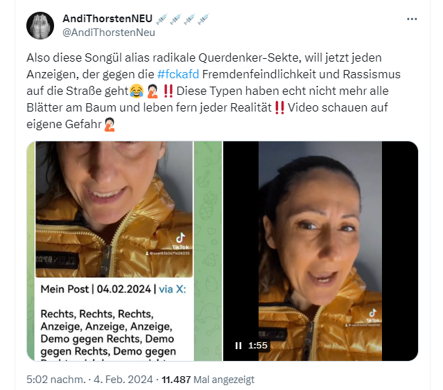 So sieht man aus, wenn man getriggert ist.
Das Recht der Bespitzelung, Beleidigung, Cybermobbing, Verleumdung, üble Nachrede und Hassrede ohne Konsequenzen beansprucht die GUTMENSCHEN wohl für sich. Sie haben Sorge, dass wir es ihnen gleichtun könnten und ihnen damit das Spiel…