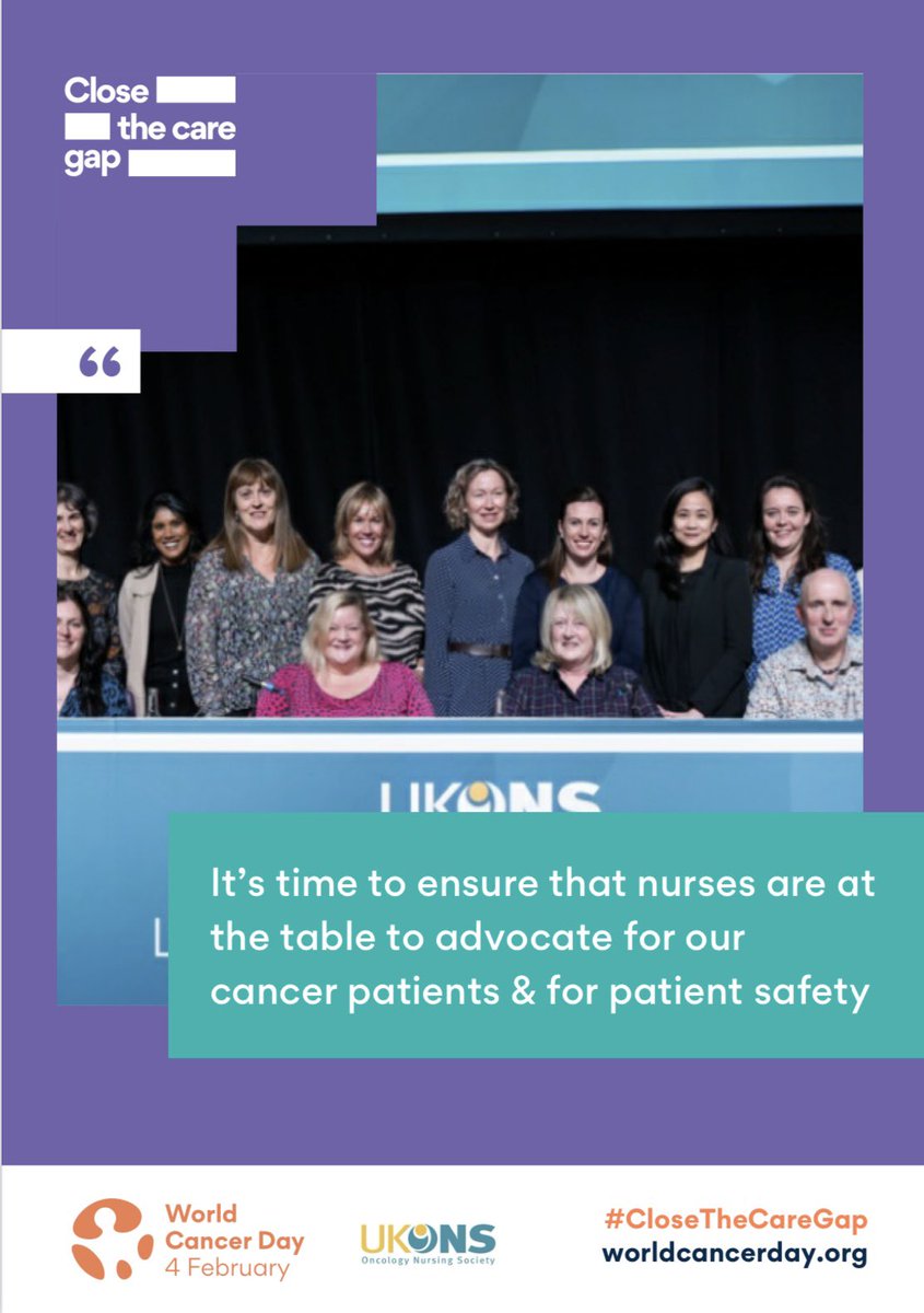 UKONS aims to promote excellence in the nursing management and care of all those directly and indirectly affected by cancer in all four countries of the UK 
#ValueNursing #CloseTheCareGap #WorldCancerDay
