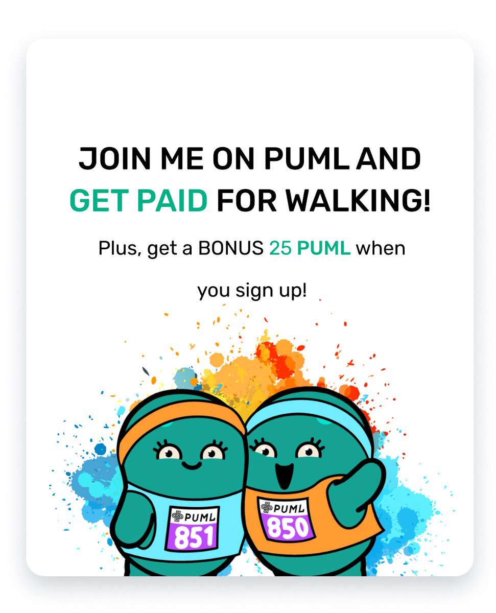 Get paid to walk, run, workout.  Join me on PUML Better Health
invite.puml.io/2uiCVq2CZhAKwm…