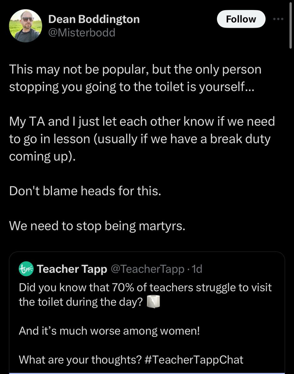 MattRKay's tweet image. It is so incredibly important that folks stop assuming that their teaching reality is everyone else’s teaching reality.