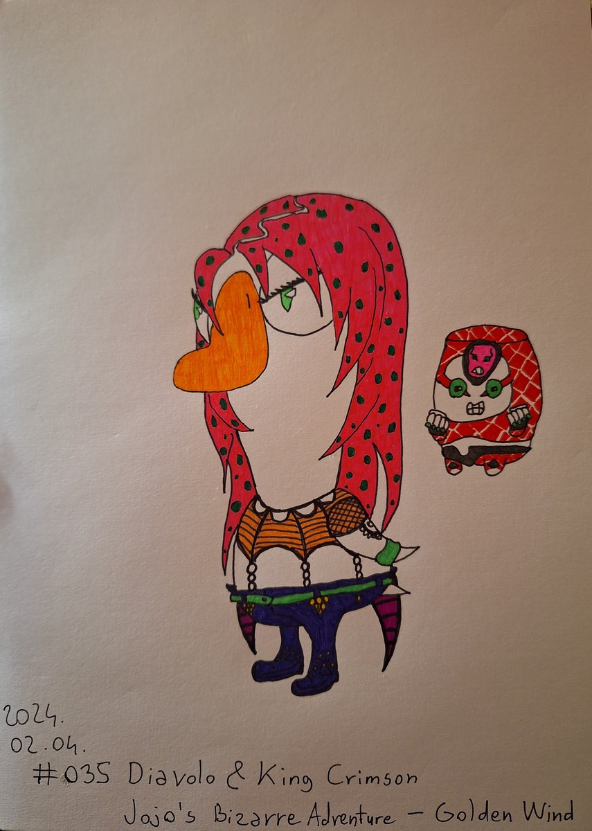 Zizzyke9's tweet photo. Goosifying Challenge
Day 35: Diavolo &amp; King Crimson
Anime: Jojo's Bizarre Adventure - Golden Wind
#GooseGooseDuck https://t.co/7rwJhHgjnu