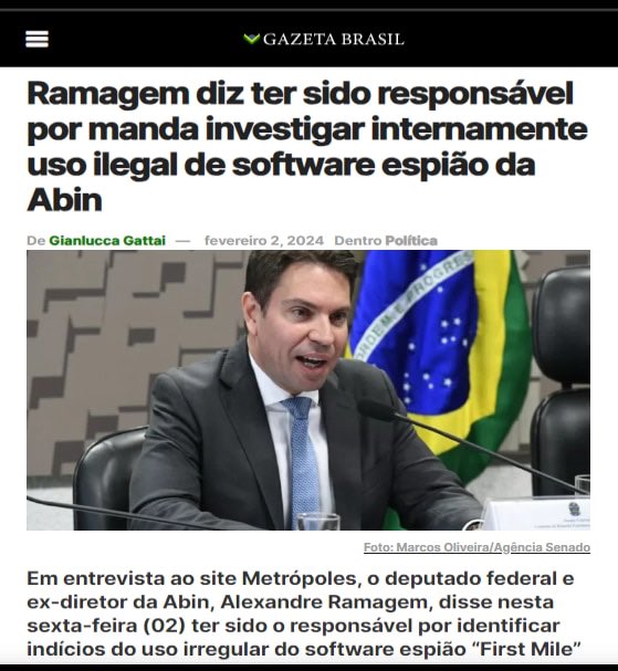 MachadoDarlon's tweet image. Ora vejam só...
"#Ramagem diz ter sido responsável por manda investigar internamente uso ilegal de #software #espião da #Abin"