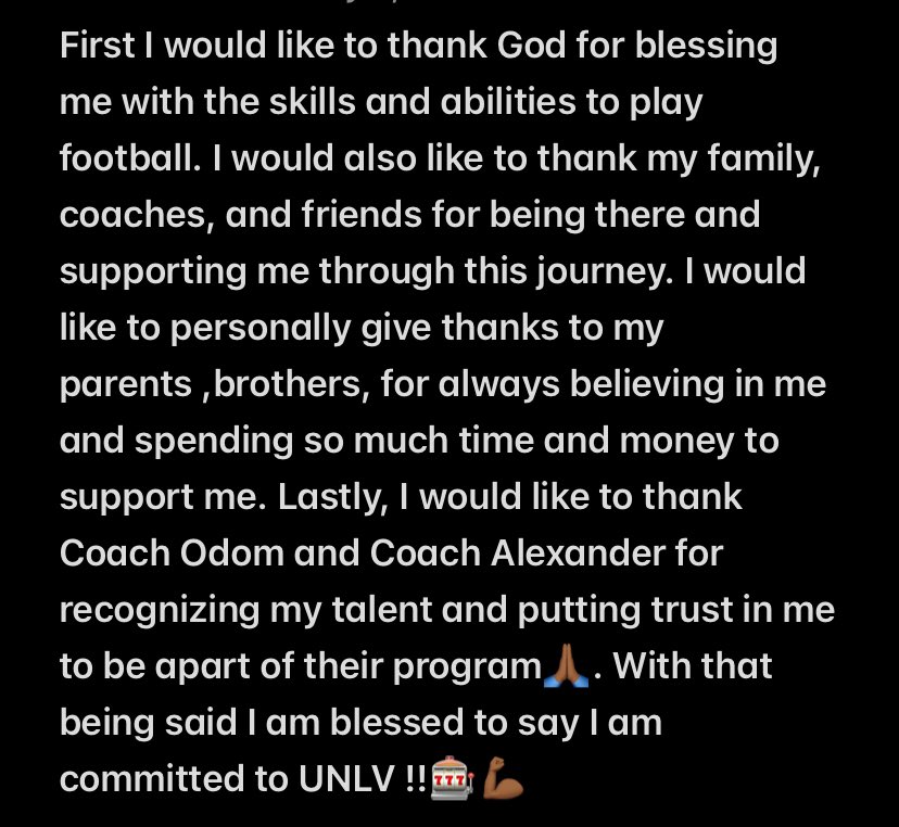 #AGTG Blessed to announce that I am Committed to UNLV🤠