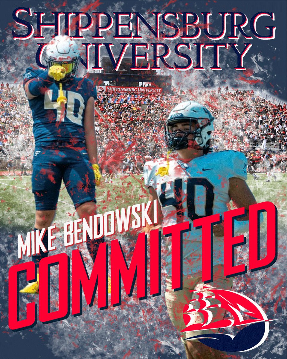 BendowskiMike's tweet photo. I am grateful to announce that I’ll be continuing my academic and athletic career at Shippensburg University! Thank you to my family, and all of my previous coaches and teammates who have supported me all the way!🔵🔴 @ShipFootball @CoachMACshipU 
@SFRamsFB https://t.co/PnBDVzBYPw