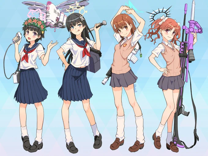 コラボのときにはUPできなかったのでこのタイミングで('ω`)つ初春さんと白井さんは登場してませんが私のお遊びでイラストは御坂美琴写真集Z5より#ブルアカ3周年アート 