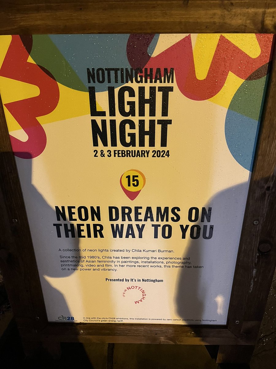 PamelaGuptaNews's tweet image. So glad I got to see work by Chila Kumari Burman @CKBURMAN at Nottingham Castle with the famous quote by the late writer, A.Sivanandan, “We Are Here Because You Were There” about post-colonial migration at Nottingham’s Light Night #chilakumariburman #nottinghamlightnight