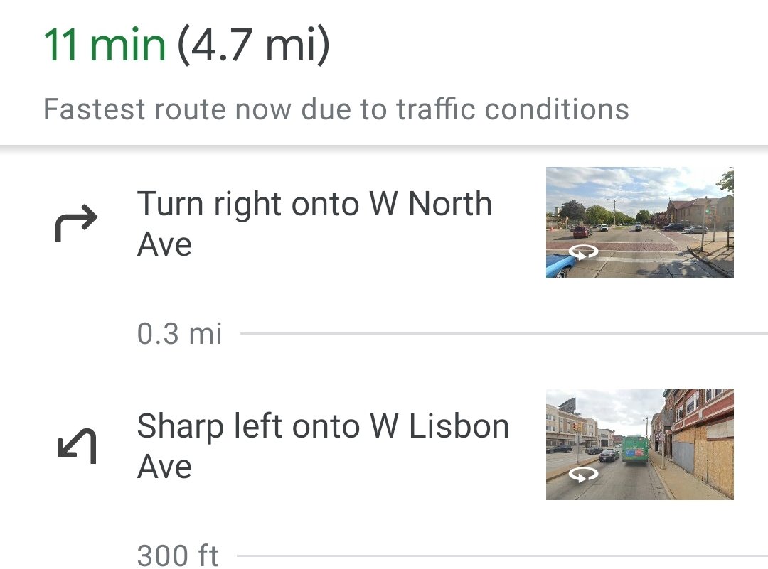 dear <a href="/googlemaps/">Google Maps</a>,

idk how else to send you this feedback, but this "sharp left" onto Lisbon in Milwaukee is both illegal and ill-advised. please stop guiding me there.

sincerely,
me