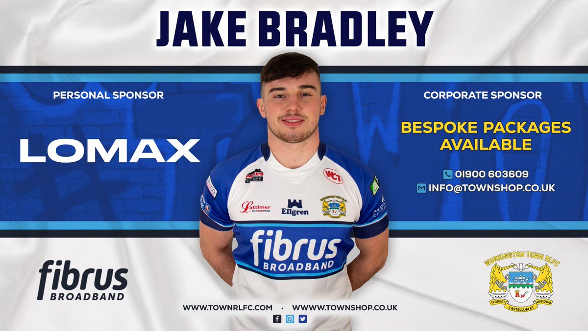 WorkingtonTown's tweet photo. Taking the number 1️⃣2️⃣ shirt in 2024 is Jake Lee Bradley who is kindly sponsored by Lomax 👏👏 Thank you Lomax👏👏 https://t.co/7ikDIBN9mV
