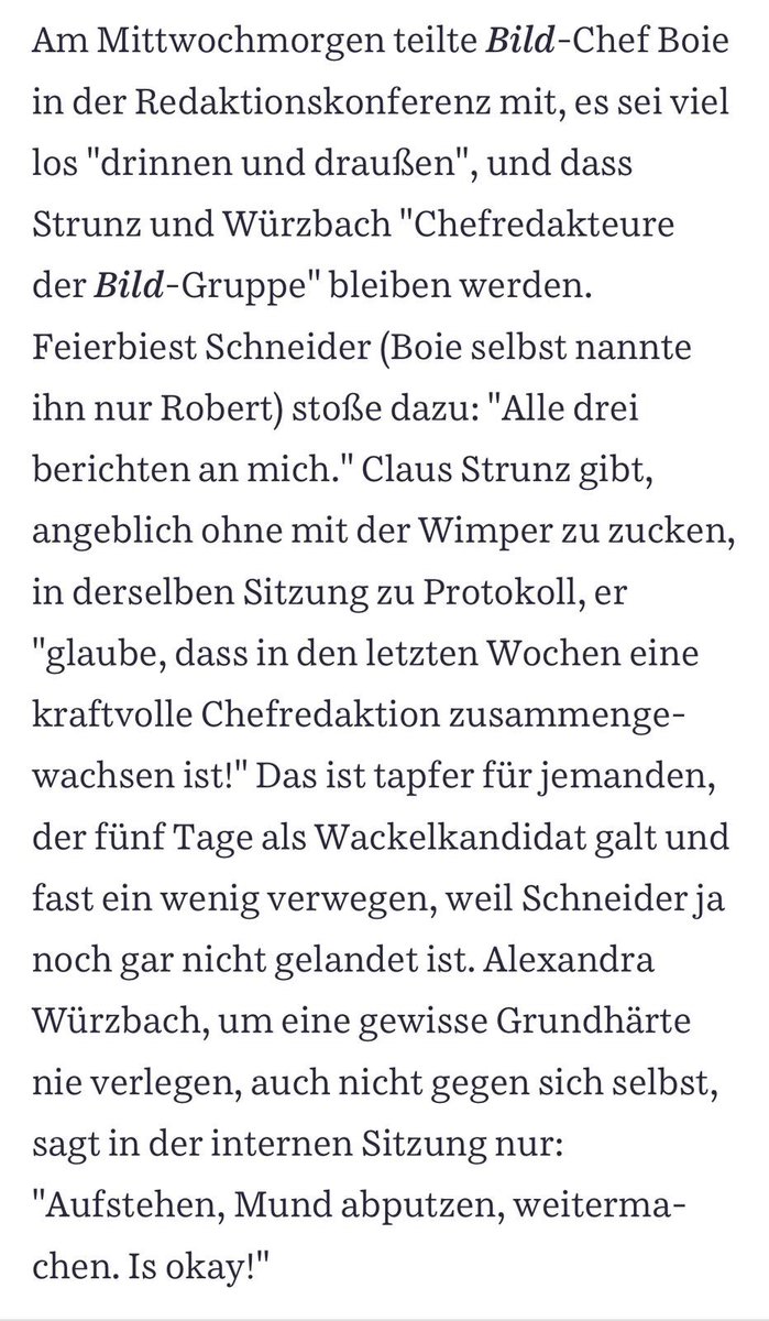 SZ: 

„…dass eine vertrauliche Redaktionsbesprechung nicht protokolliert und an Dritte weitergegeben wird - dient dem Schutz von Informanten, der Unabhängigkeit der Redaktion und damit letztlich der Freiheit der Presse.“

Auch SZ: