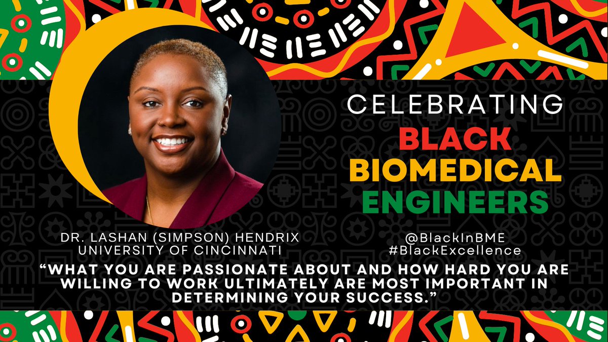 Did you hear BlackWomeninBME co-organizer, Dr. LaShan Hendrix, has taken her talents to the midwest? You can find this Blue Chip engineer working on vascular calcification in renal disease in The Blue Chip City at @UC_CEAS! Who should we feature next? bitly.ws/zCMp