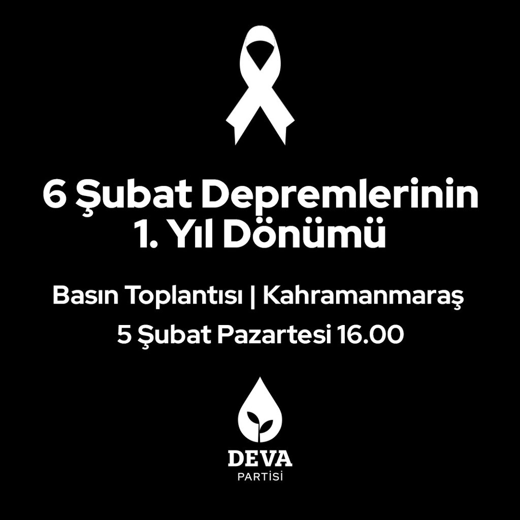 Yarın, 6 Şubat Depremlerinin 1. Yıl Dönümü Anma Programı için Kahramanmaraş’tayız.

🗓 5 Şubat Pazartesi
📍 Kahramanmaraş
🕰️ 16.00