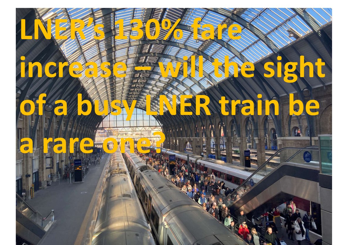 Railfuture's tweet image. LNER&apos;s new 70 minutes semi-flex ticket starts tomorrow. We like that idea, but hate the demise of the Super Off-Peak ticket.  That means that on some trains there is a 130% price increase.  That&apos;s definitely unwanted.  Read our press release at railfuture.org.uk/Press-release-…
