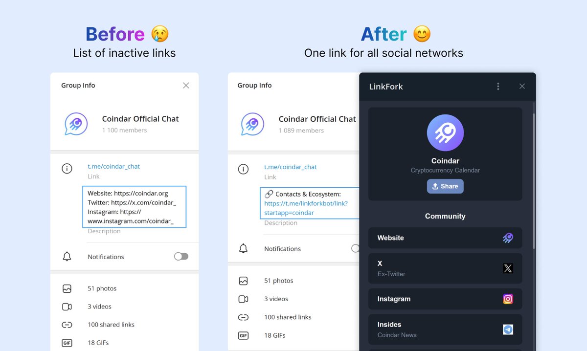 LinkFork is your ultimate social network hub on Telegram. Effortlessly manage and share links to your various social media profiles directly within Telegram.

Check it: t.me/linkforkbot

#telegram #bot