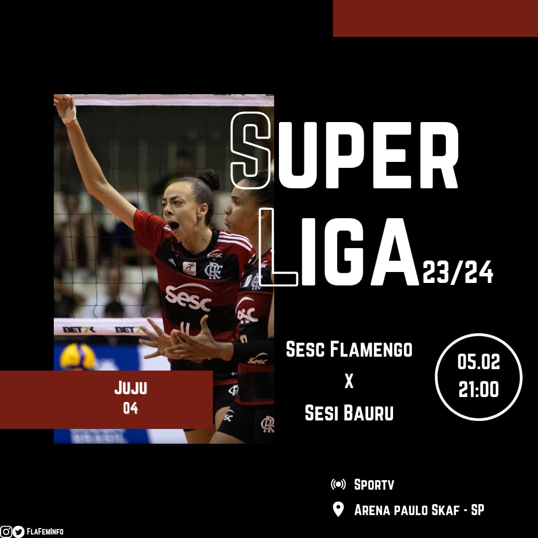 FlaFemInfo's tweet photo. HOJE É DIA DE SESC FLAMENGO! 🟥⬛️
Nossas meninas vão até São Paulo, para enfrentar o Sesi/Bauru, em busca de mais uma vitória para manter a liderança na competição
Pra cima delas ❤️🖤💙
📷 Thais Magalhães/CRF
• #GoFlamengo
• #SescRJFlamengo https://t.co/1Ua372GCoZ